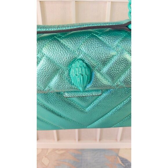 Kurt Geiger Kensington Drench Medium Blue Crossbody Quilted Leather Shoulder Bag - Picture 1 of 12